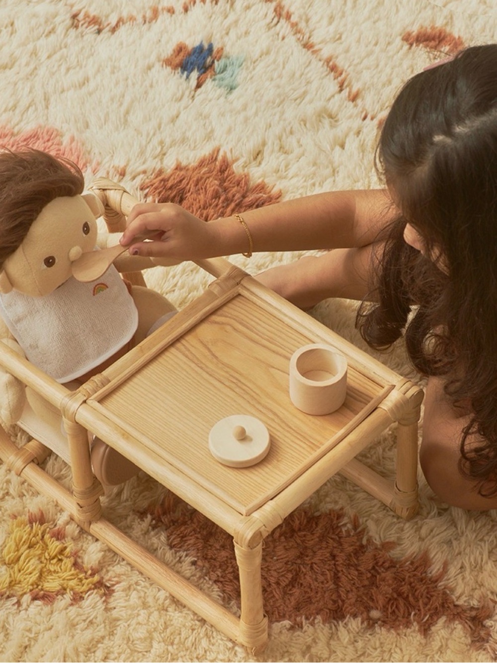 Olli Ella - Rattan Doll Highchair